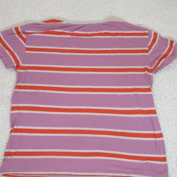 Guess Los Angeles Women's Purple Orange White Striped T-Shirt Size Medium - Picture 6 of 6